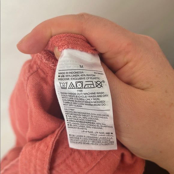 Old Navy Utility Romper playsuit onesie romper linen blend pink size medium - Picture 8 of 8